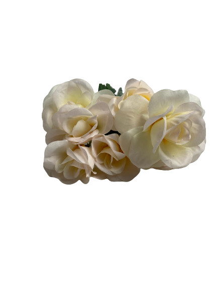 Lot of 2 Artificial Yellow & White Rose Bouquets for Home Decor