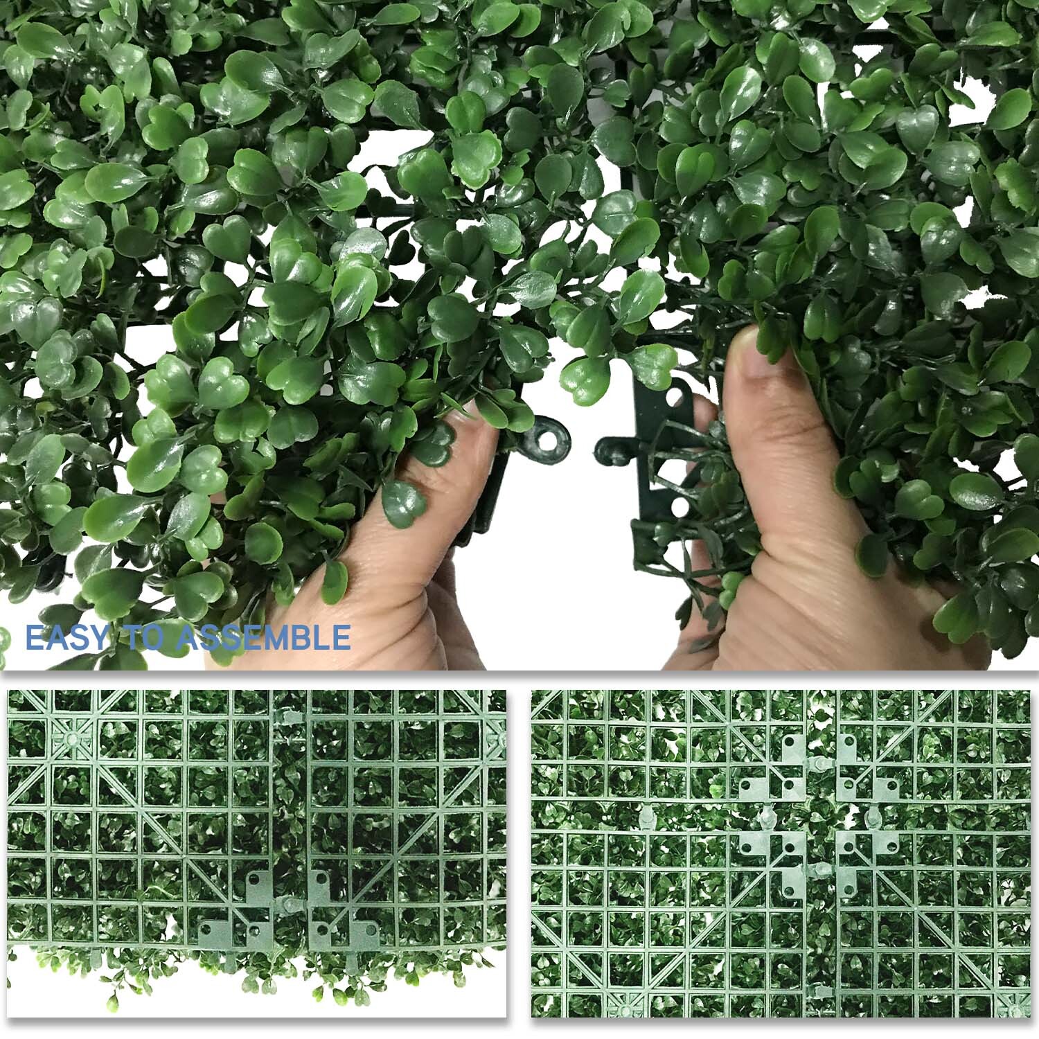 20in Artificial Faux Boxwood Plant Leaf Fence Panel Wall Home Decor Grass Mat