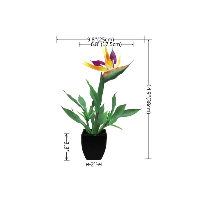 14.9 Inch Artificial Potted Bird Of Paradise Plant Bonsai Fake Tropical