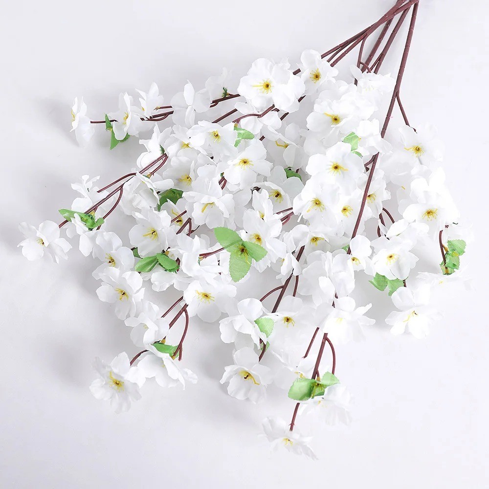 1/3Pcs Peach Blossom Artificial Flowers Silk Bouquet Home Wedding Decor