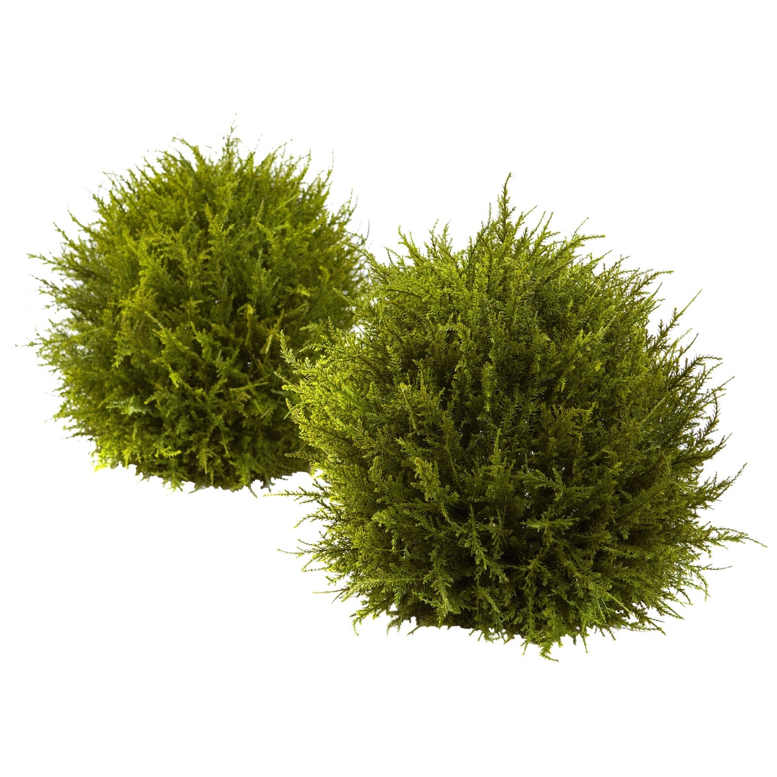 14” Cedar Ball Artificial Plant Home Decor UV Indoor/Outdoor Pack 2.
