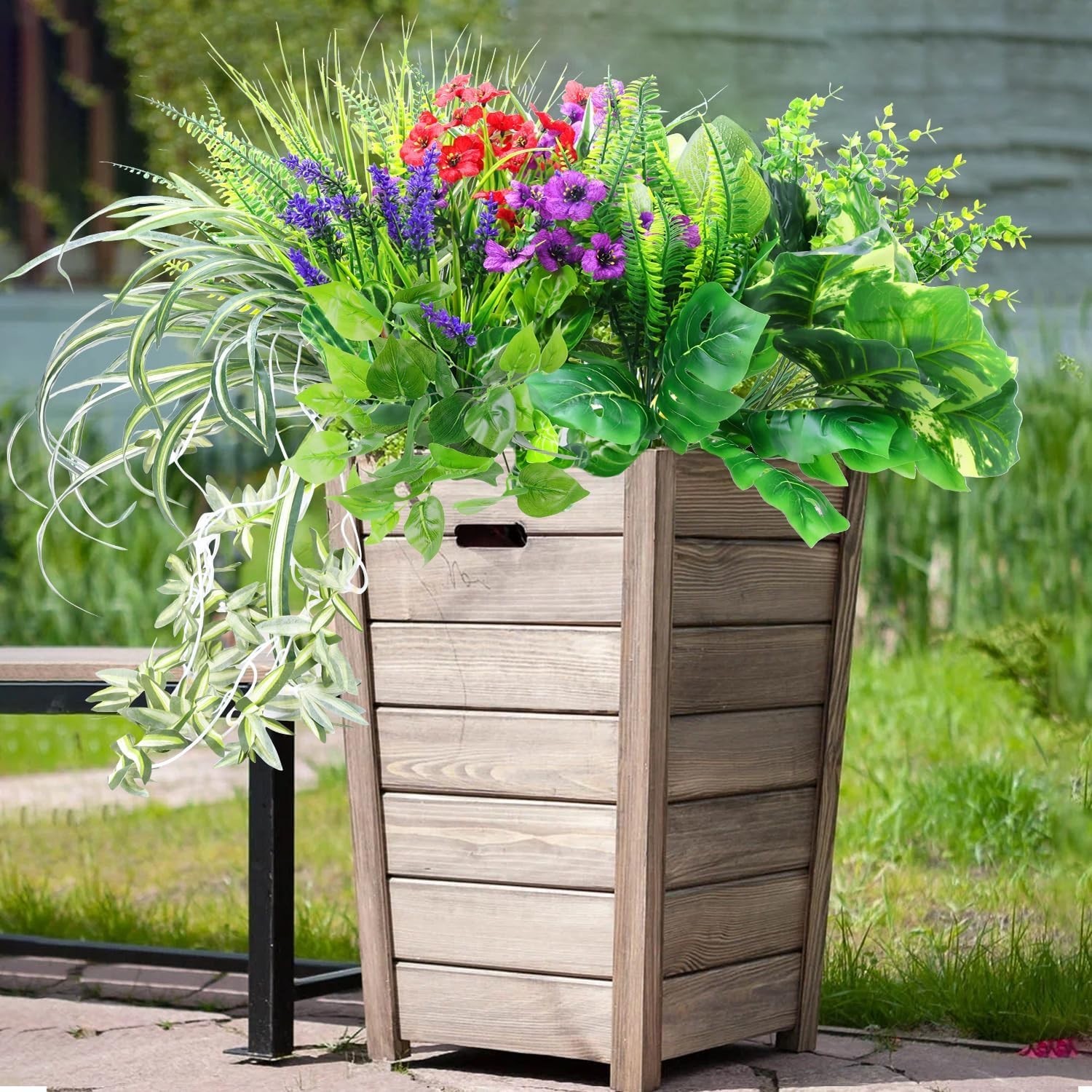 Maintenance-Free 14 Bundle Faux Plants – Perfect for Garden and Patio Beauty