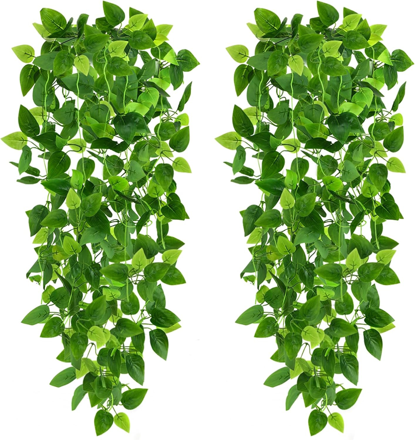 2Pcs Fake Hanging Plants for Room Decor, 3.6Ft Artificial Ivy Pothos Vine for Wa