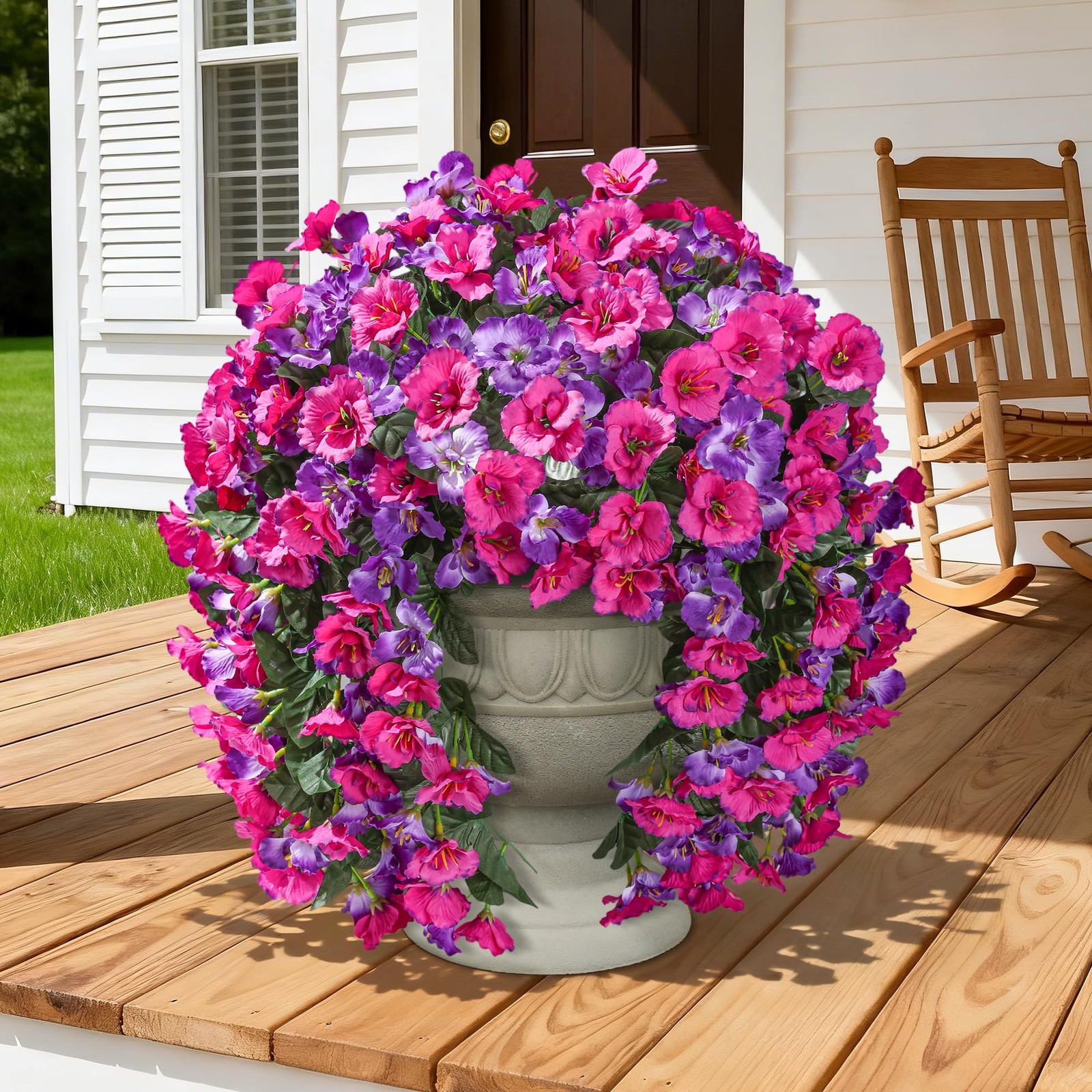 Fake Hibiscus Artificial Hanging Flowers Plants for Outdoors Decoration, 2pcs…