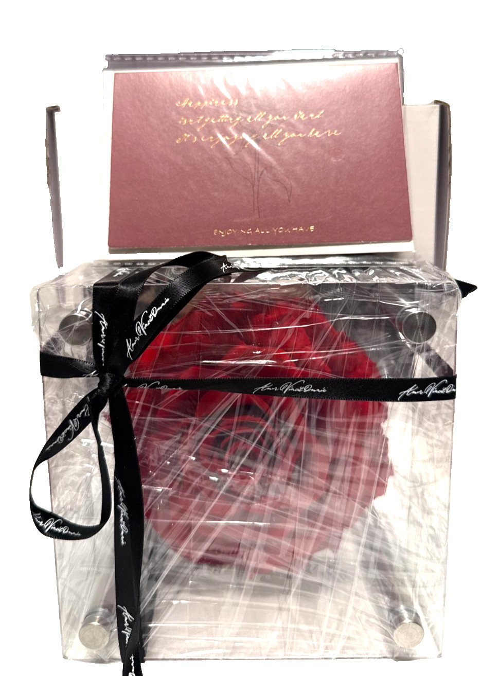 Amor Veritas Omnia Luxury Preserved Rose in Acrylic Display Box – Eternal Rose