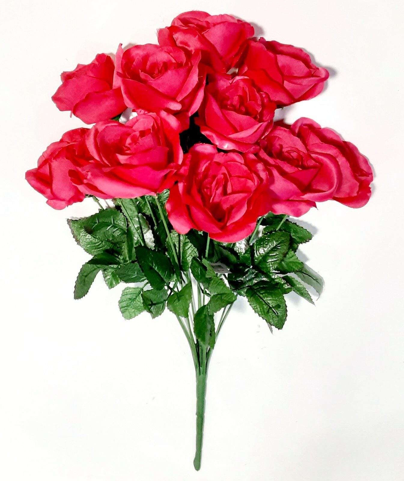 Hot Pink 12-4″ Rose 21″ Bush Silk Flower Home Wedding In/Outdoor Decor Craft US