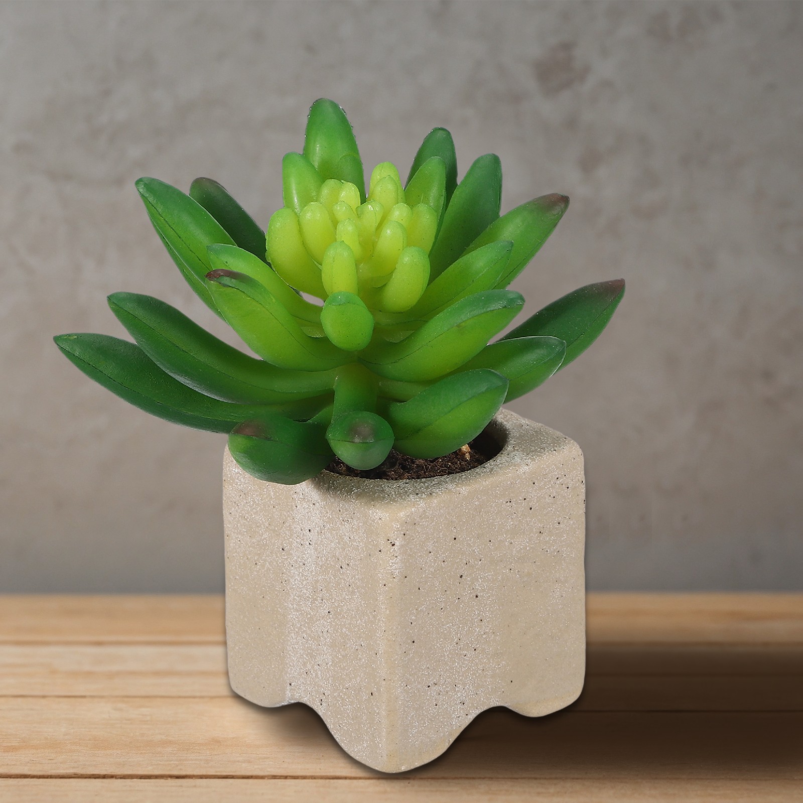 2Pcs Artificial Succulents Plants 3.5 Inch Realistic Fake Succulents, Green