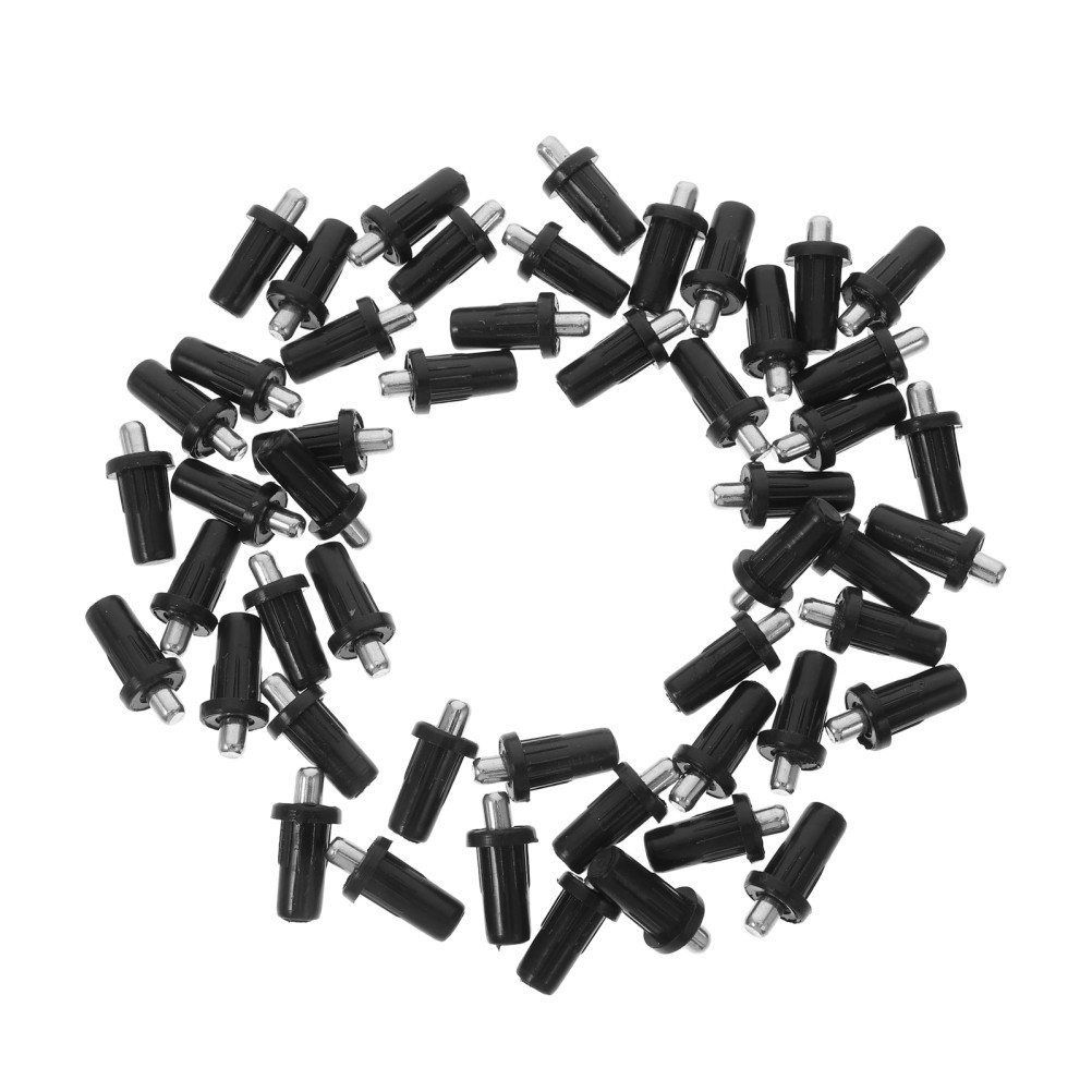 100Pcs Durable Furniture Spring Loaded Insert Pins Black Plastic Metal Repair