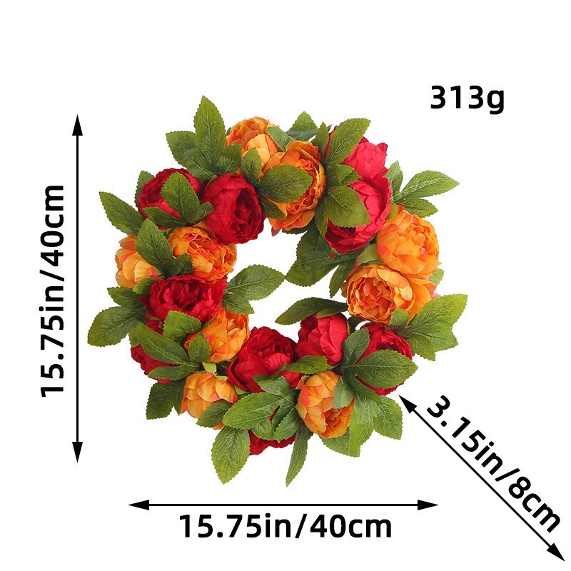 Artificial Seasonal Wreath for Front Door or Porch, Multicolor Flower
