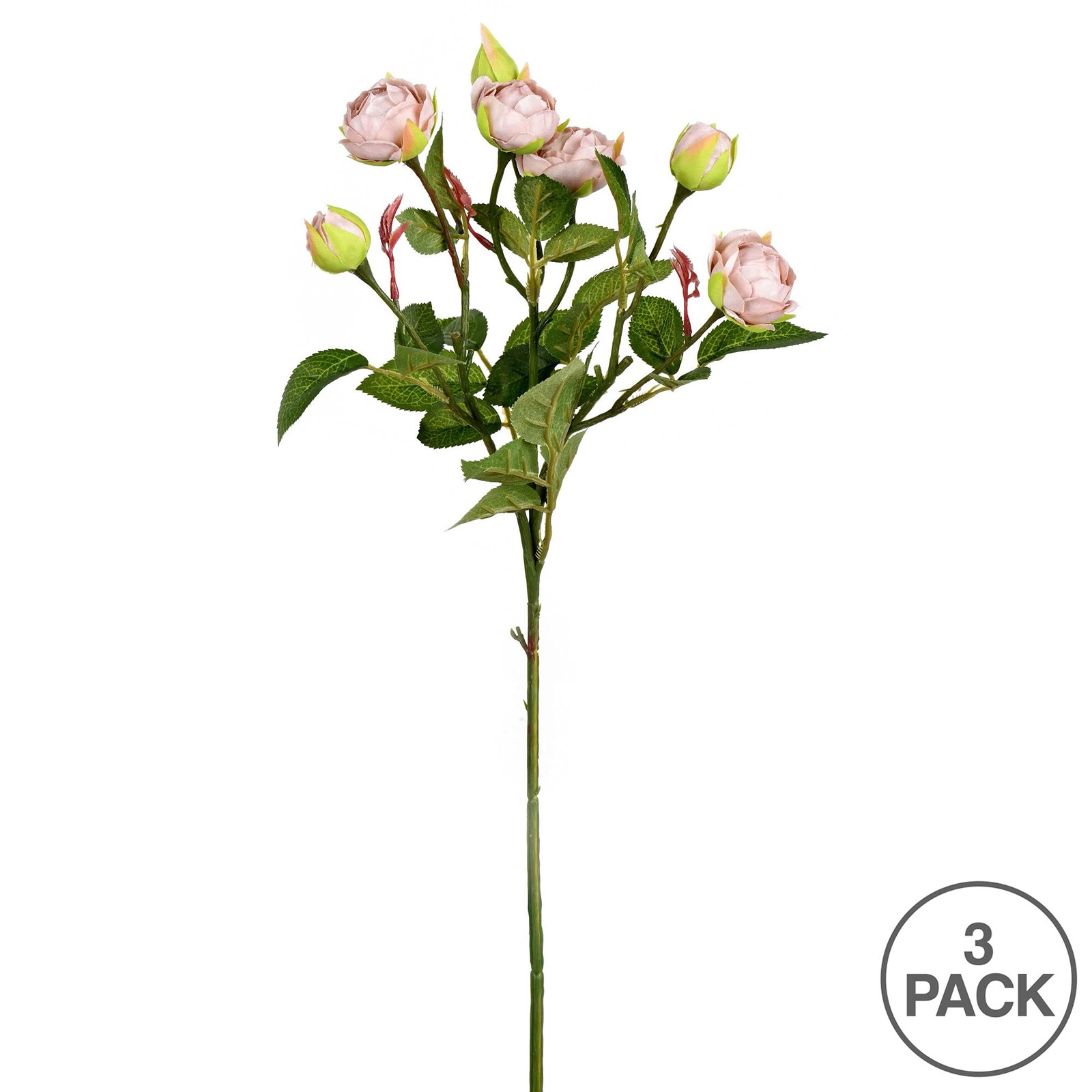 Vickerman 20.5″ Fabric Artificial Tea Rose Spray in Pink Finish (Set of 3)