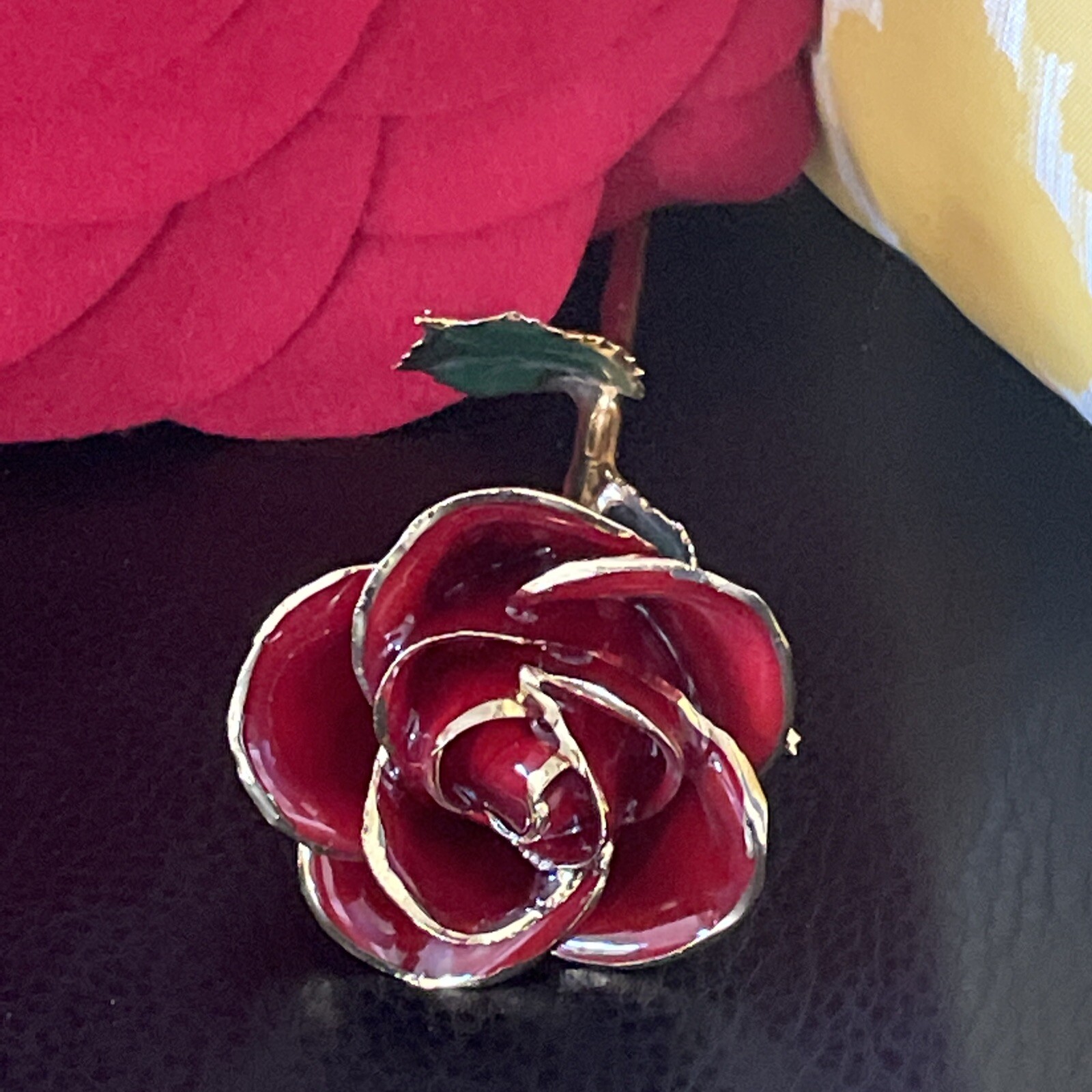Real Red Rose 24K Gold Dipped Preserved Flower Gifts For Valentines Day