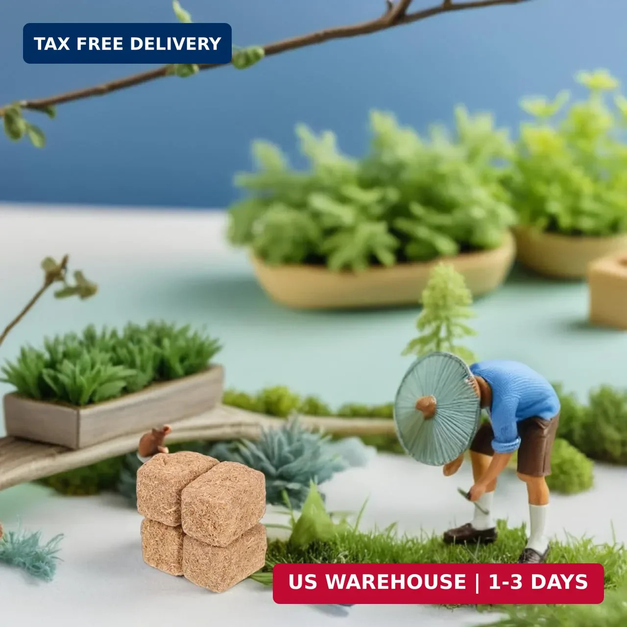 DOITOOL 8 Pcs Mini Hay Bales for Decoration, Fake Haystacks 1.1 x 0.7 Inches Min