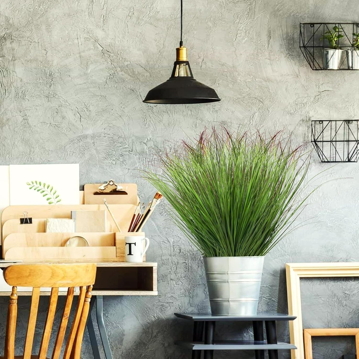 Eco-Friendly 24Pack Artificial Tall Grass Plants for Stylish Home & Garden Use