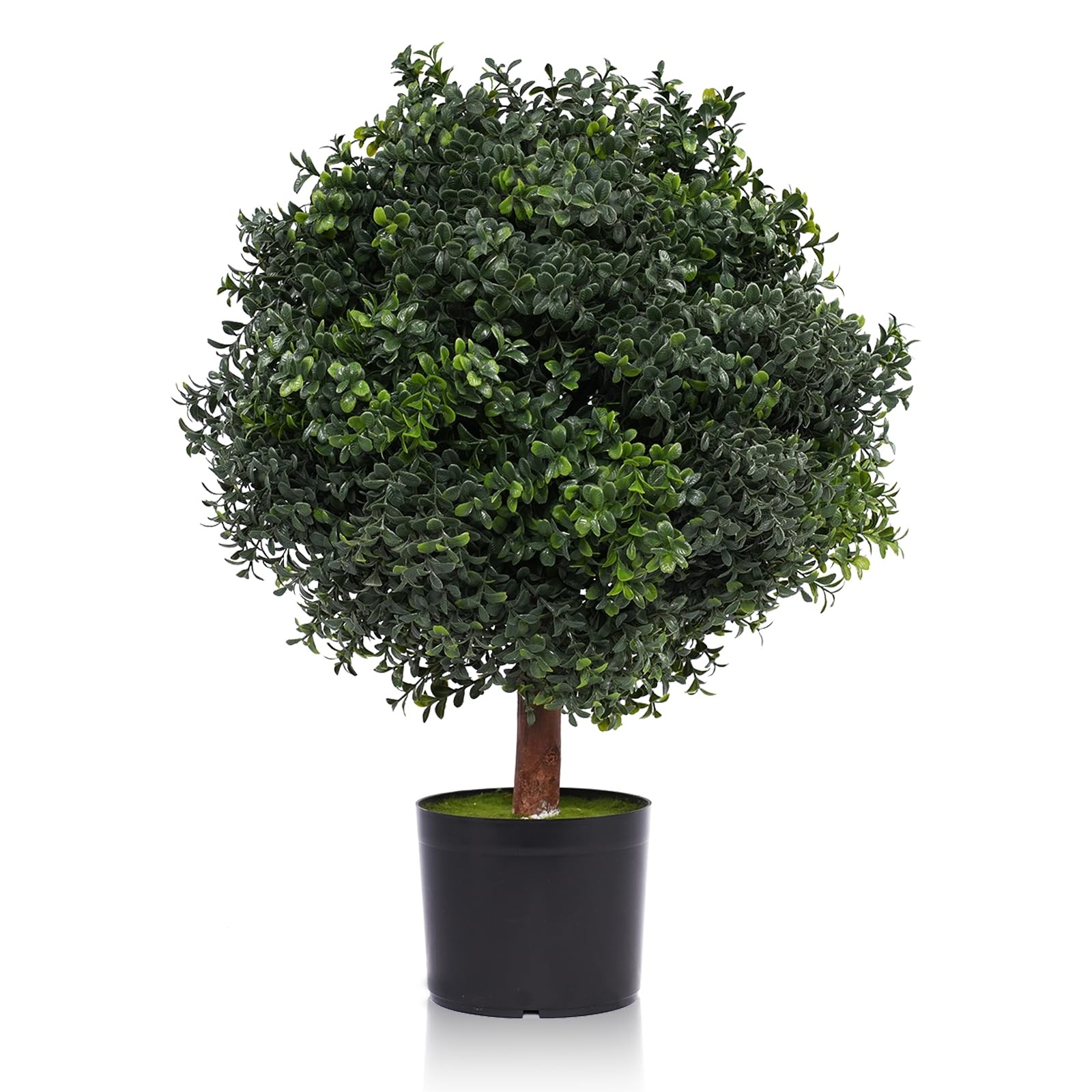Silk Tree Warehouse One 2 Foot Outdoor Artificial Boxwood Ball Topiary Bush P…