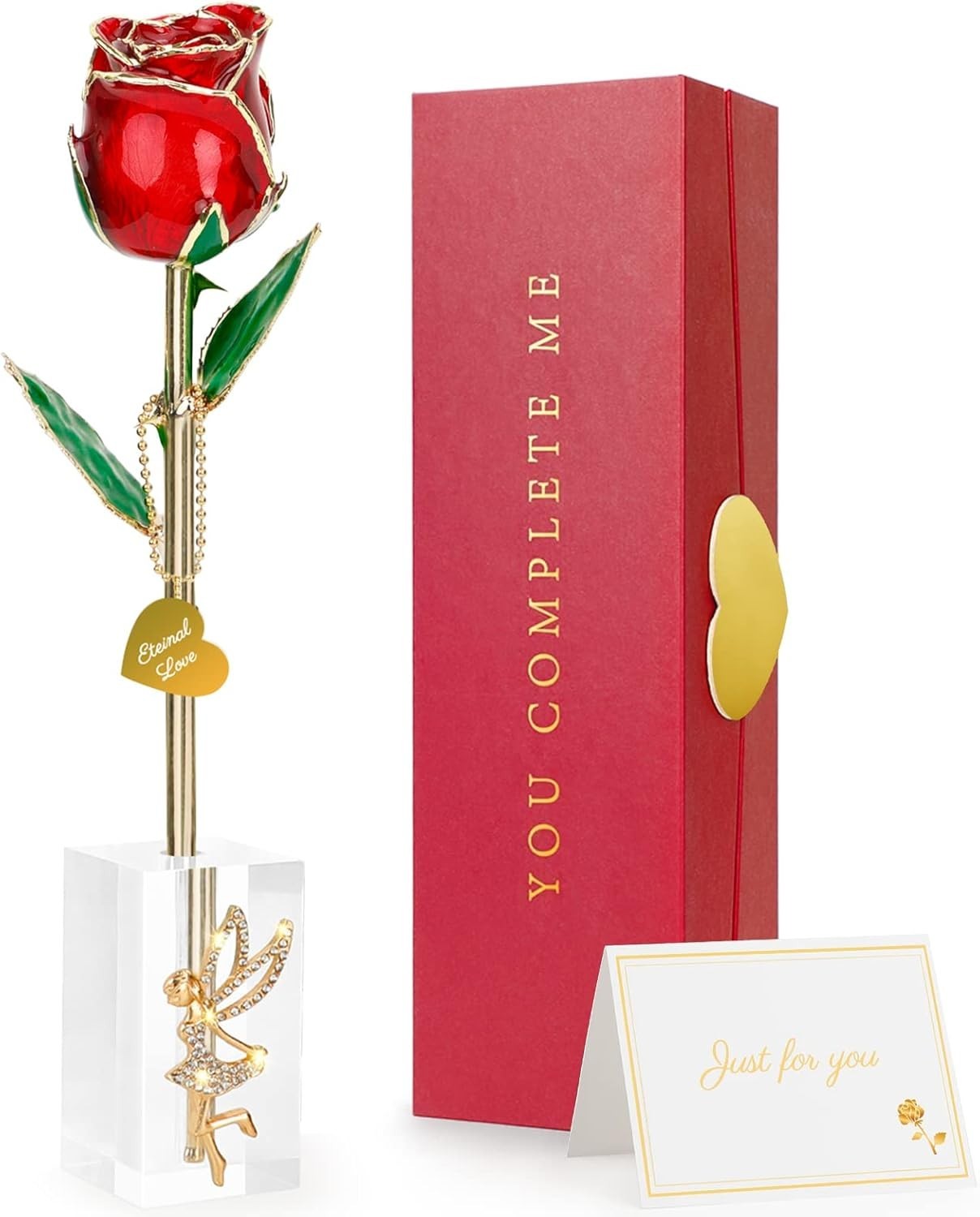 Valentine Gift Real Rose Dipped 24K Gold ，Best Valentines Rose Gift for Her Wife