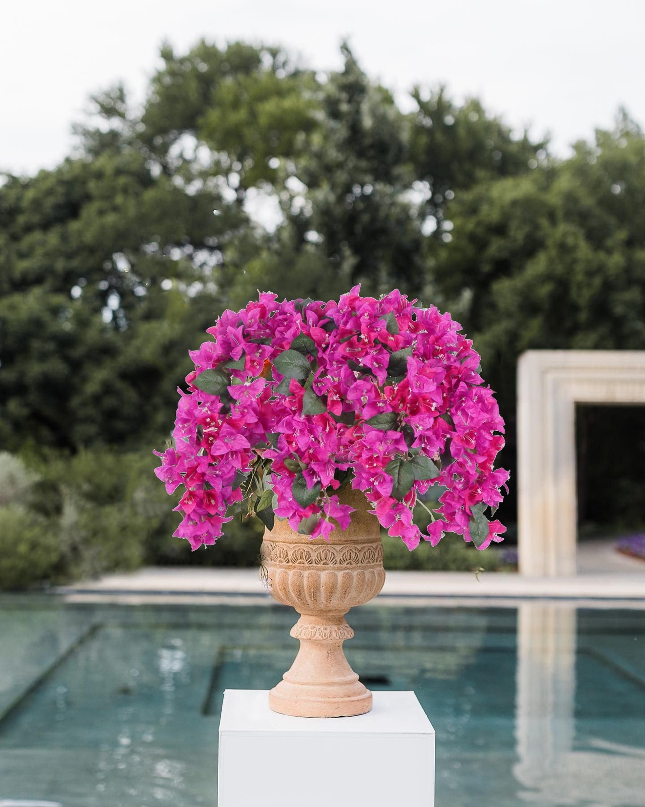 4PCS Bougainvillea Artificial Flowers 42″ Long Stem Faux Silk Bougainvillea F…