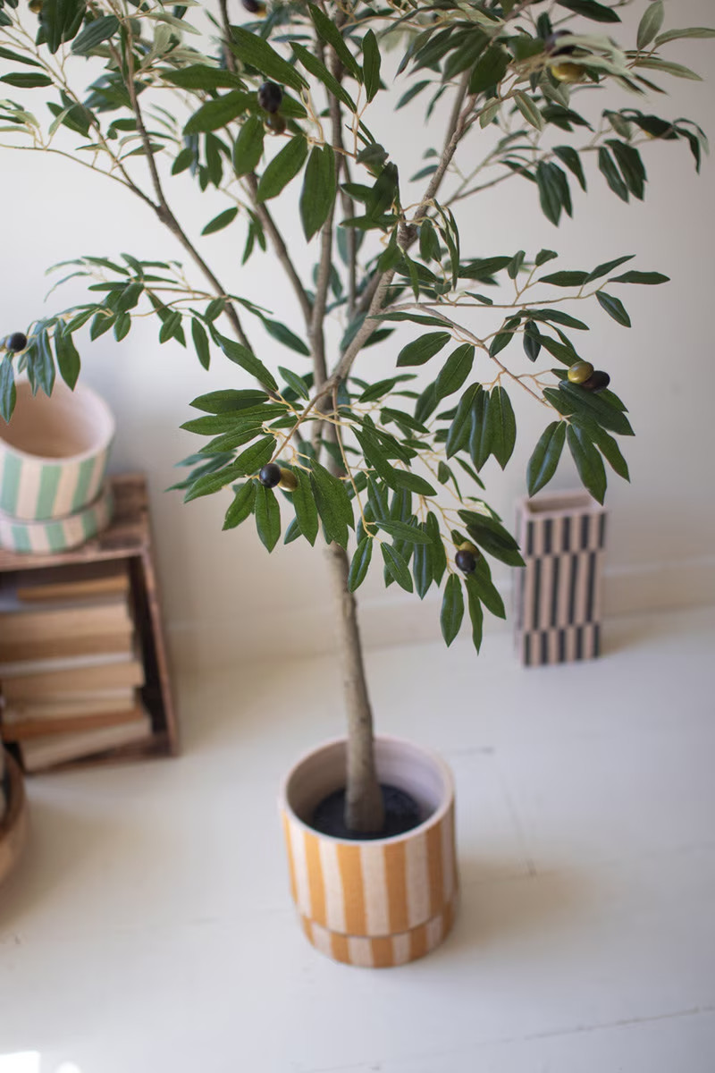 Artificial Olive Tree In Black Plastic Pot – Enhances Your Entryway Home Decor