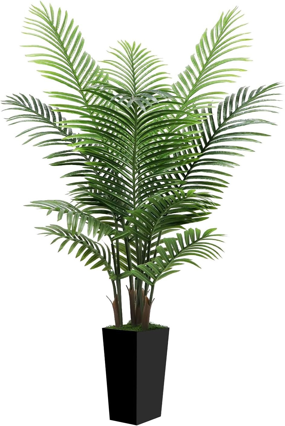 5FT Tall Fake Palm Tree with Black Planter – Artificial Plants Indoor Large F…
