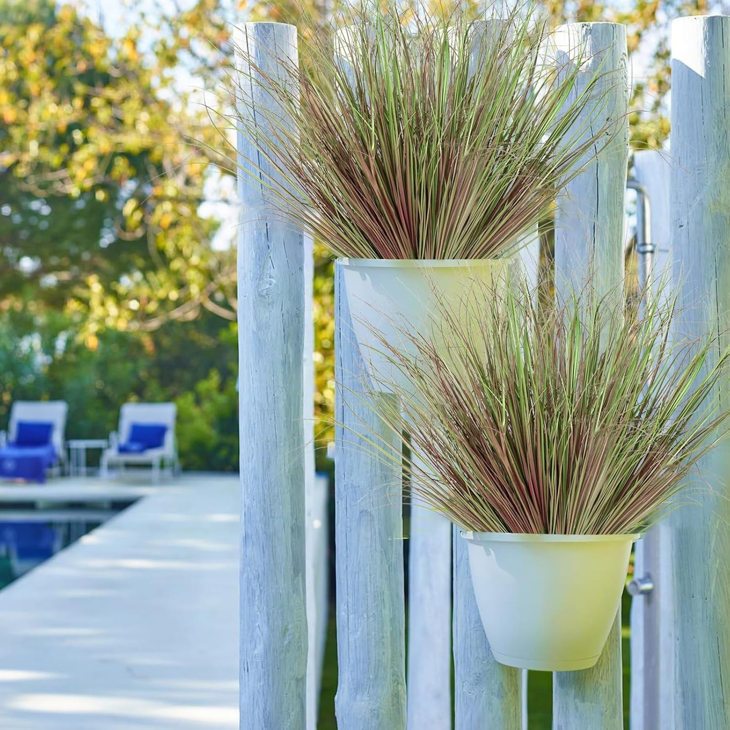 Vibrant Purple Fake Wheat Grass – 12 Bundles for Effortless Indoor/Outdoor Flair