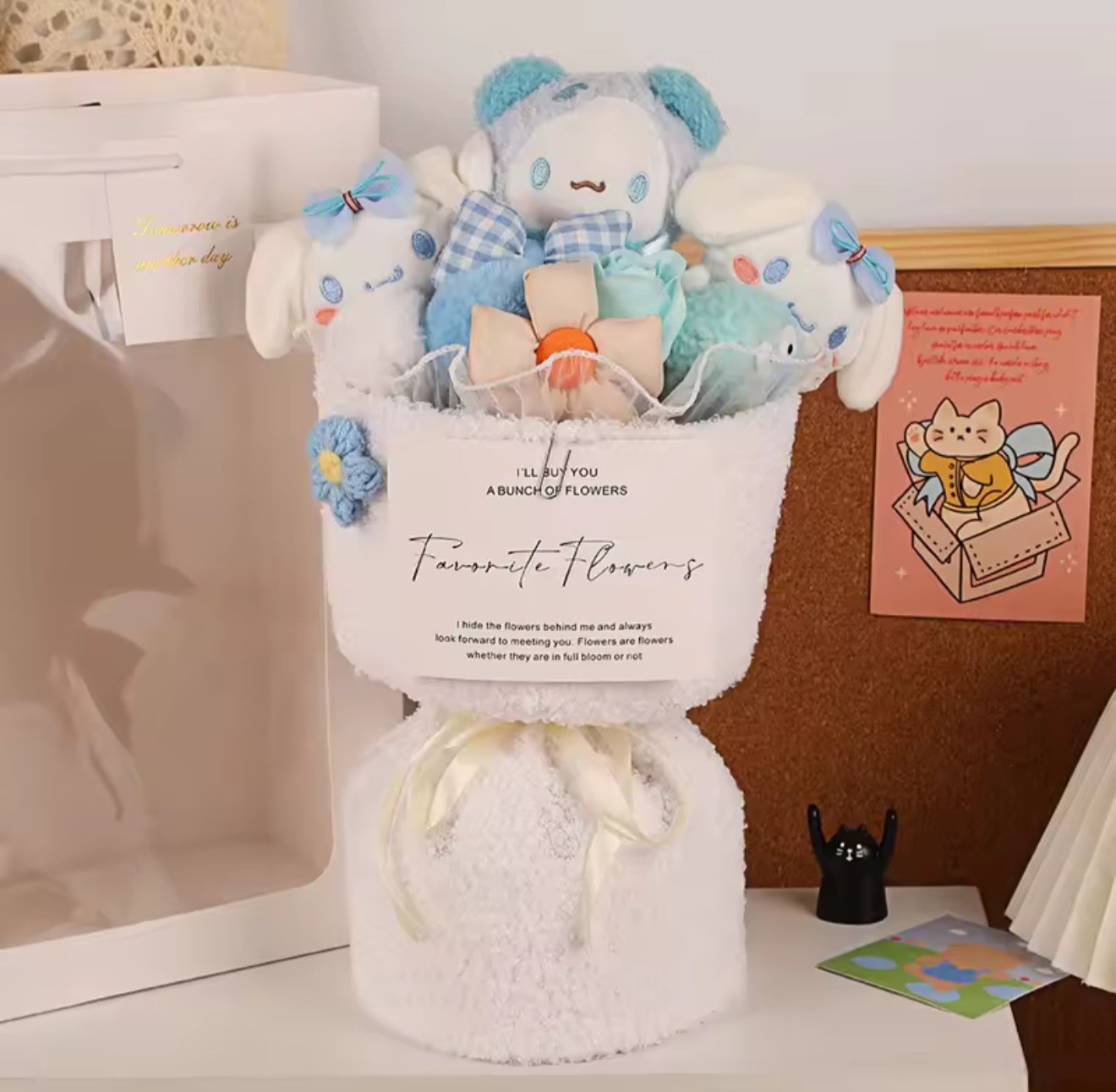 Hello Kitty My Melody Kuromi Cinnamoroll Plush Flower Bouquet Floral Arrangement