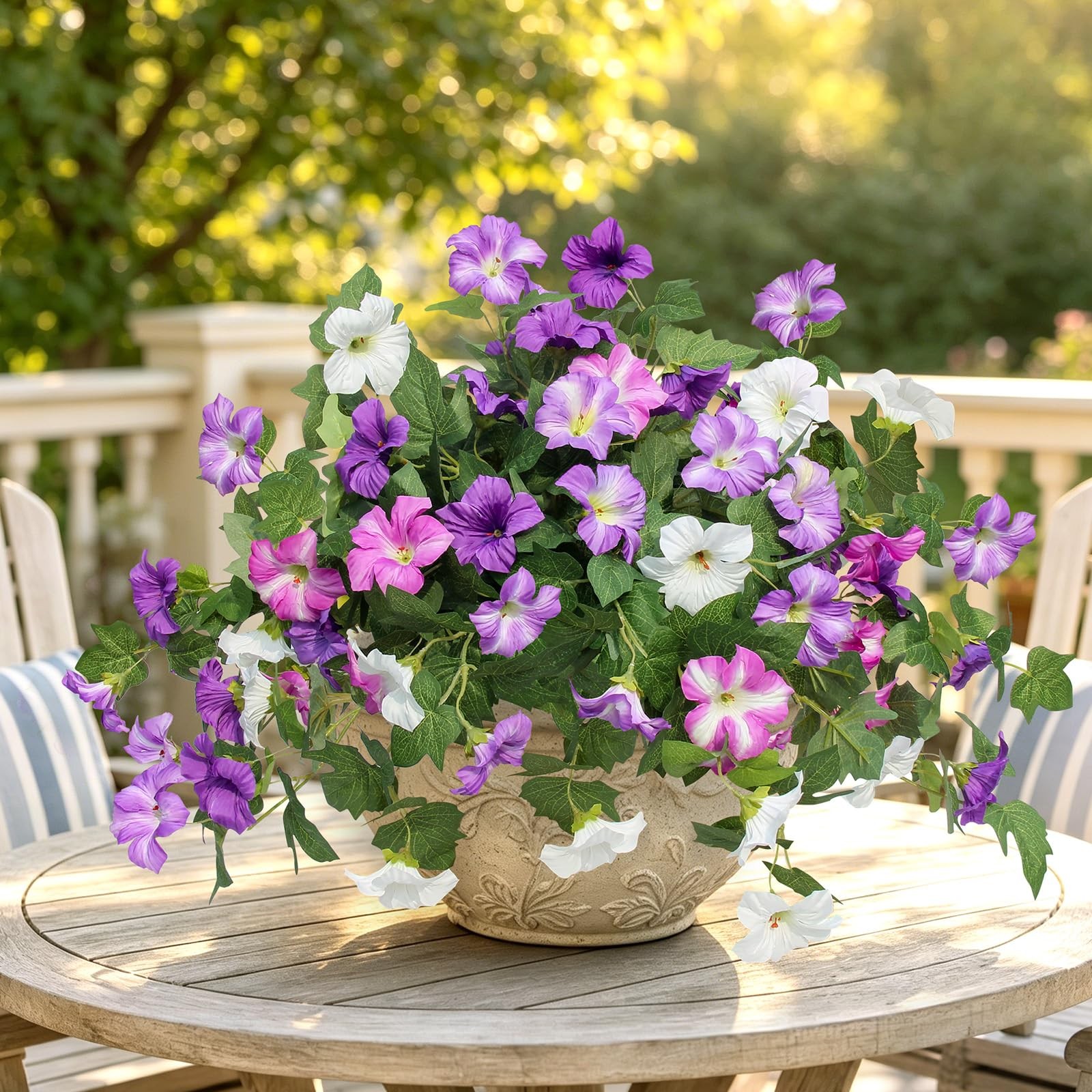 Flortevera Artificial Fake Flowers Plants for Outdoor UV Resistant, 2PCS Silk…