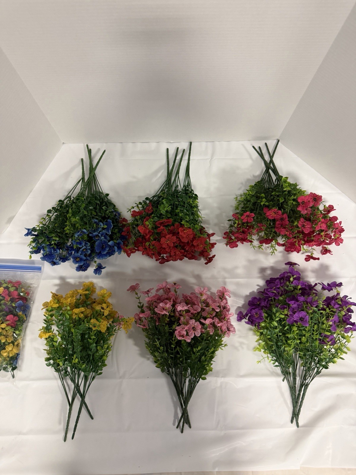 Artificial Flowers for Outdoors,12 Bundles UV Resistant Artificial Flowers Decor