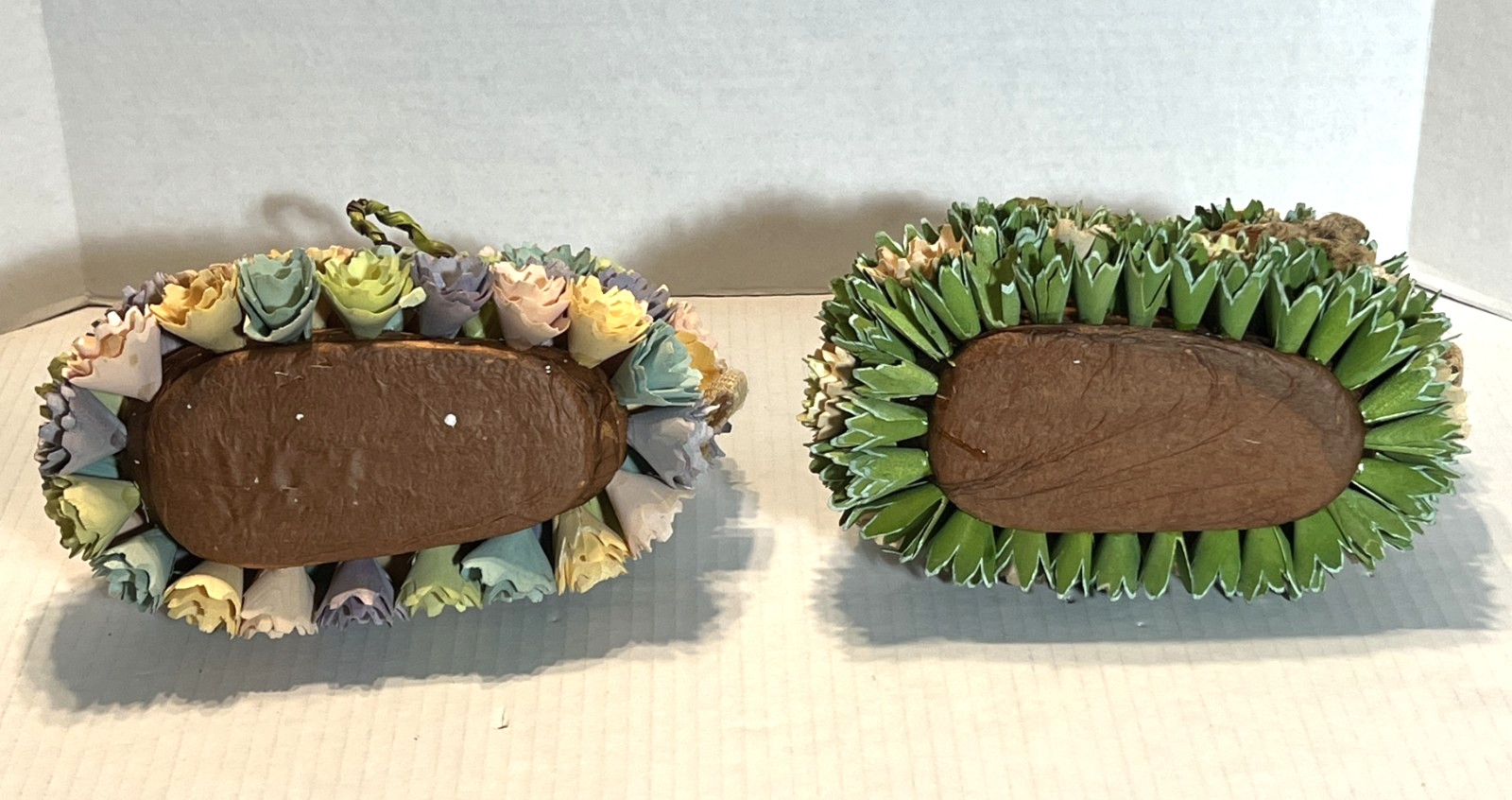Curled Wood Cut Flowers Rabbit Table Center Piece, Lot of 2, 10″ Long x 8″ Tall