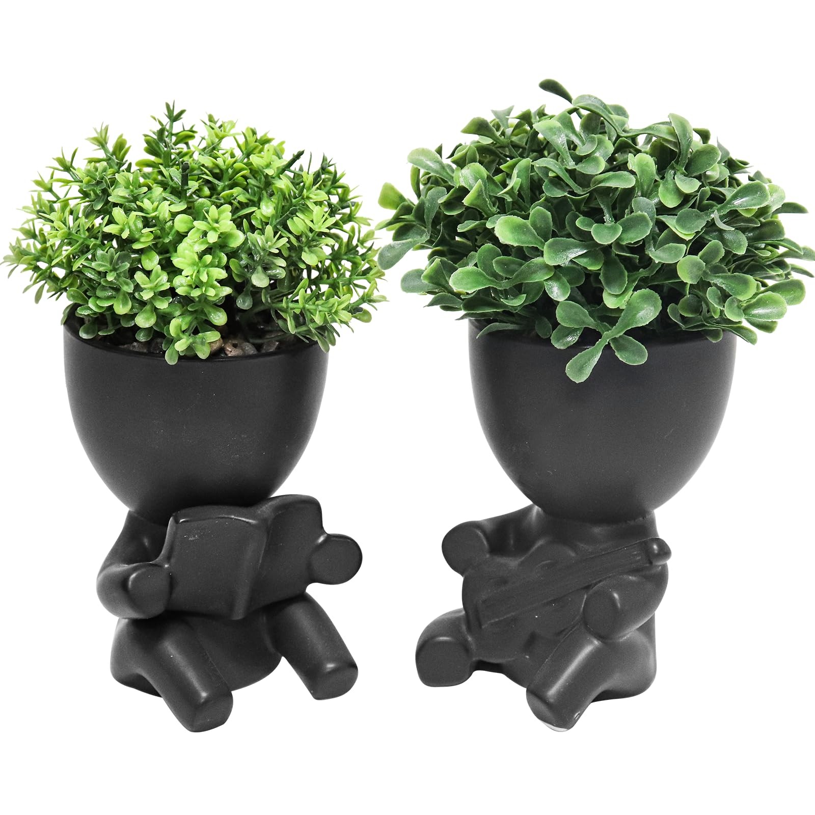 2 PCS Desk Decorations Women Small Office Decorative Plants Bathroom Shelf
