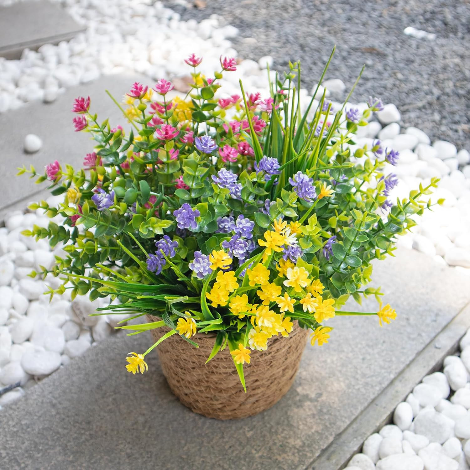 Outdoor Artificial Flowers UV Resistant, 20 Bundles Fake Realistic Floral Greene