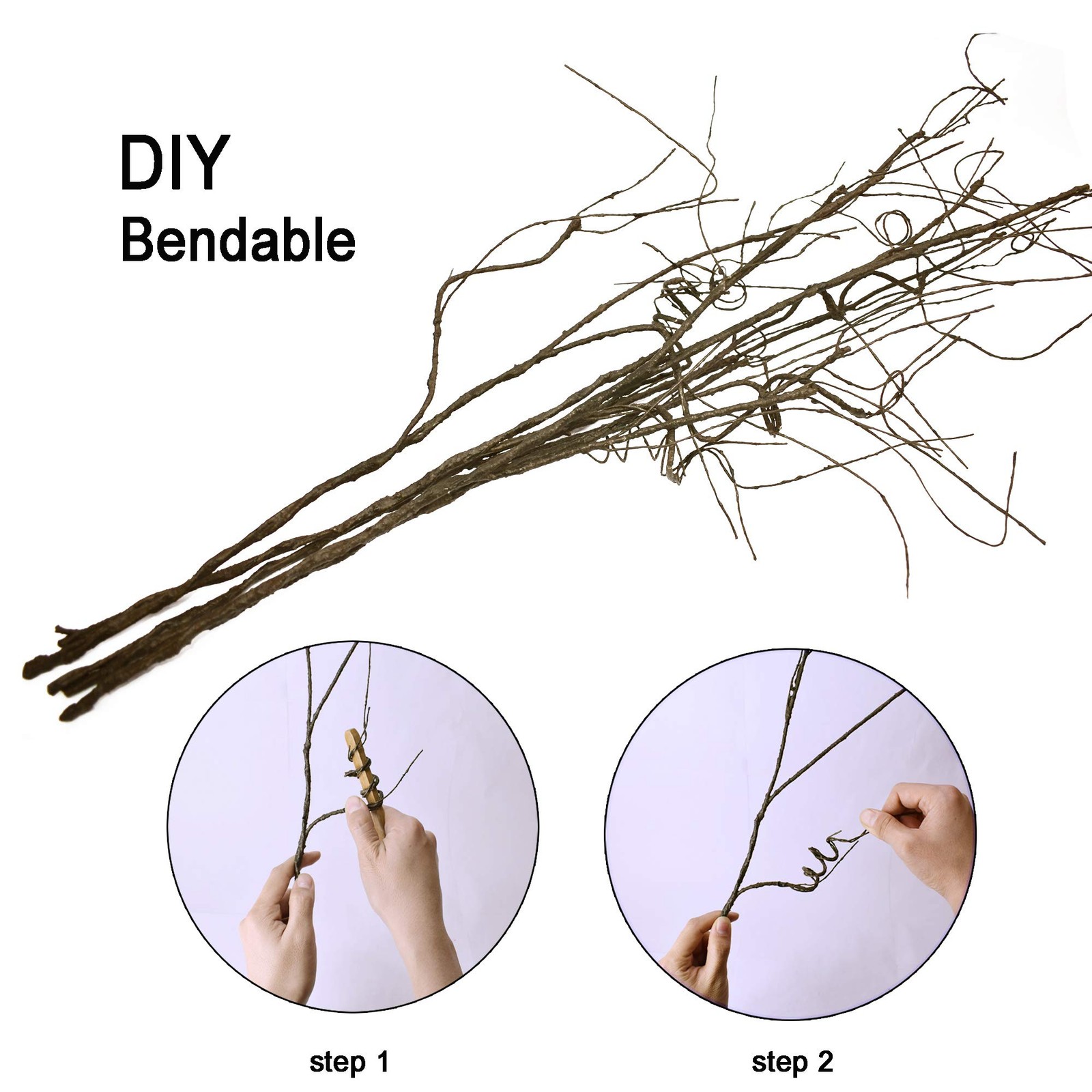 5PCS Artificial Curly Willow Branches, Decorative Dry Twigs, 30.7 Inches Fake…