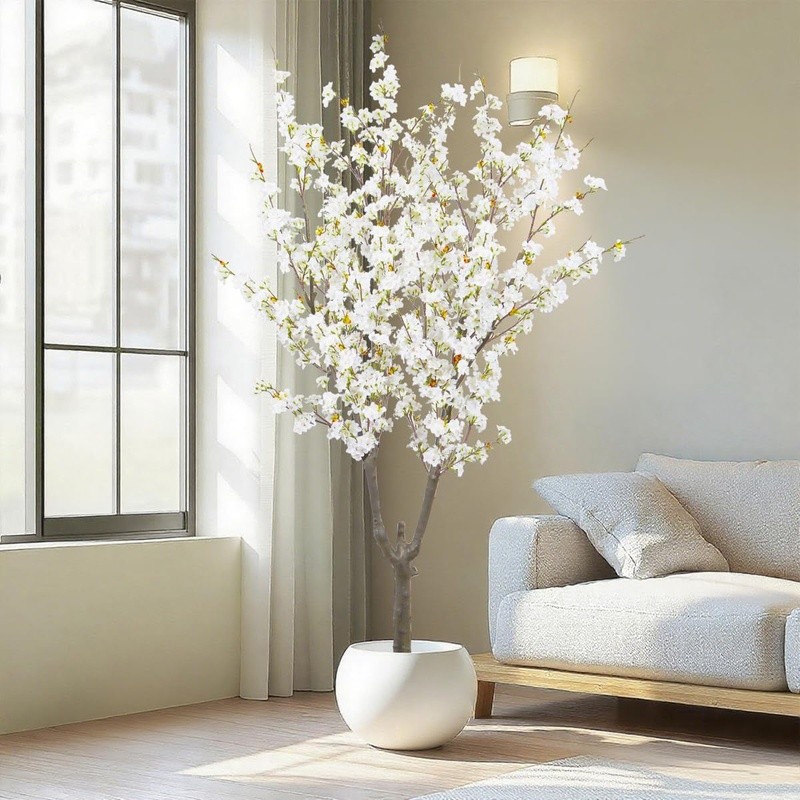 6ft Faux Silk Cherry Blossom Tree Realistic Adjustable Office Home Decor New