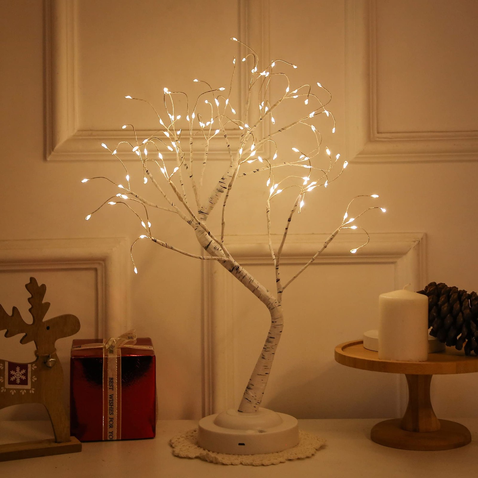 Tabletop Bonsai Tree Light,108L LED Tree Lamp,Fairy Light Tree with 8 Modes &…