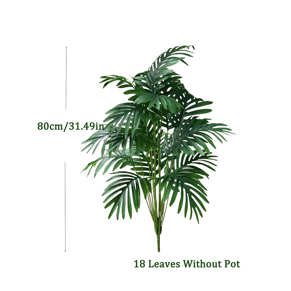 60-80cm Tall Artificial Palm Tree Fake Monstera Plants Branch Plastic Maranta Le