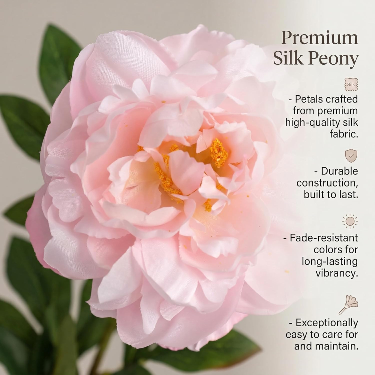 Shiningfuture Premium Real Touch Peony Fake Flowers, 6 Stems 12 Flower Heads, 26