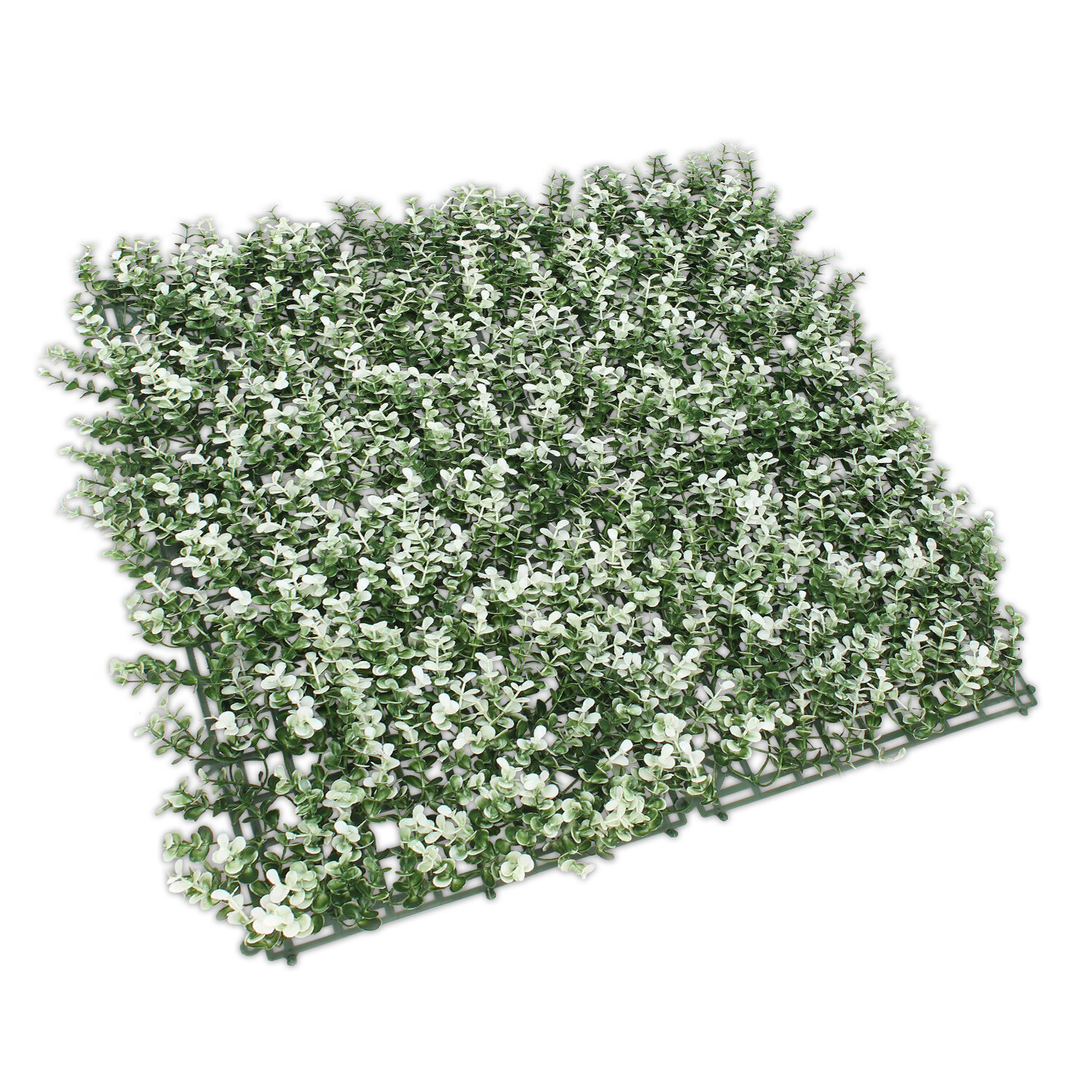 20″x20″ Artificial Faux Greenery White Buxus Fence Screen Wall Decor Panel