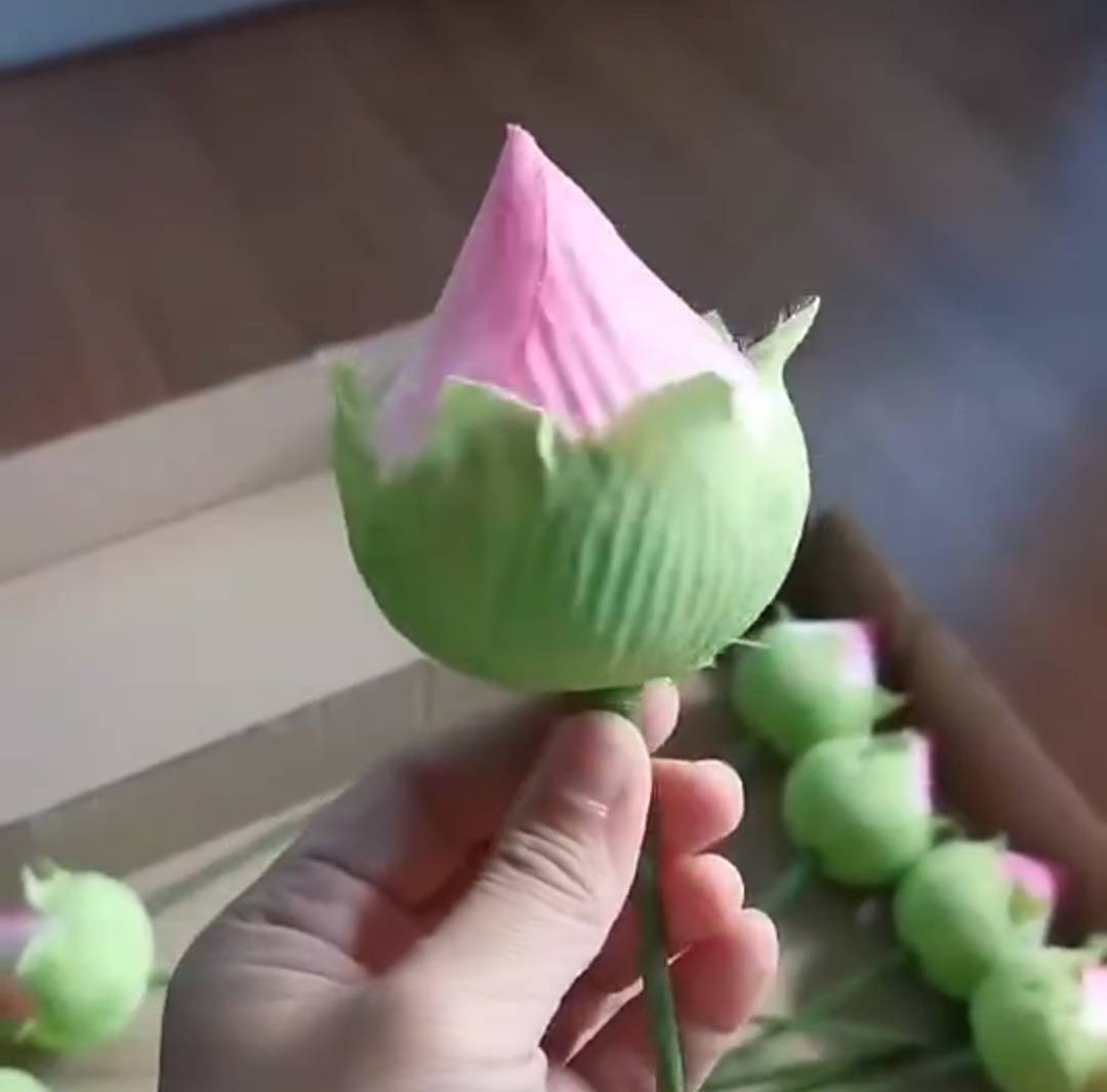 10x Fake Lotus Flower Bud Set 50cm Tall Artificial Flowers Vase Altar Decor
