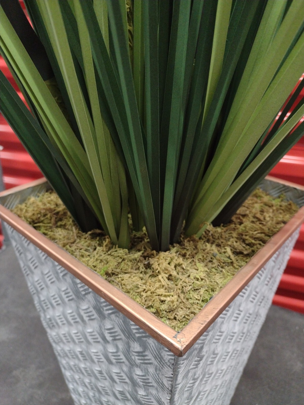 2 Faux Foliage Wheatgrass Tall Artificial Plant with Metal Base