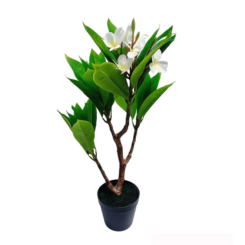 2.25 Ft Cream Fuchsia Artificial Plumeria Flower Tree for Indoor Outdoor Garden