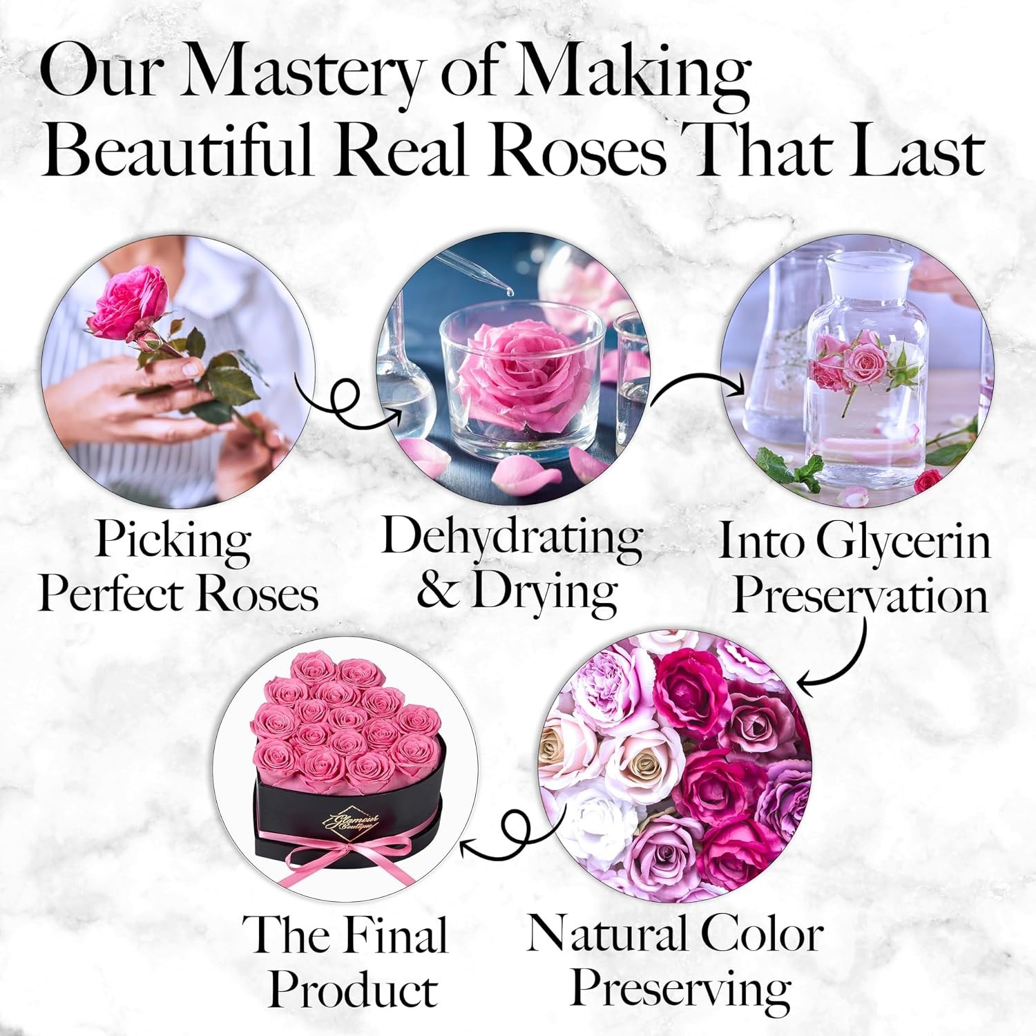 Preserved Roses Gift Box – Pink 16 Flowers