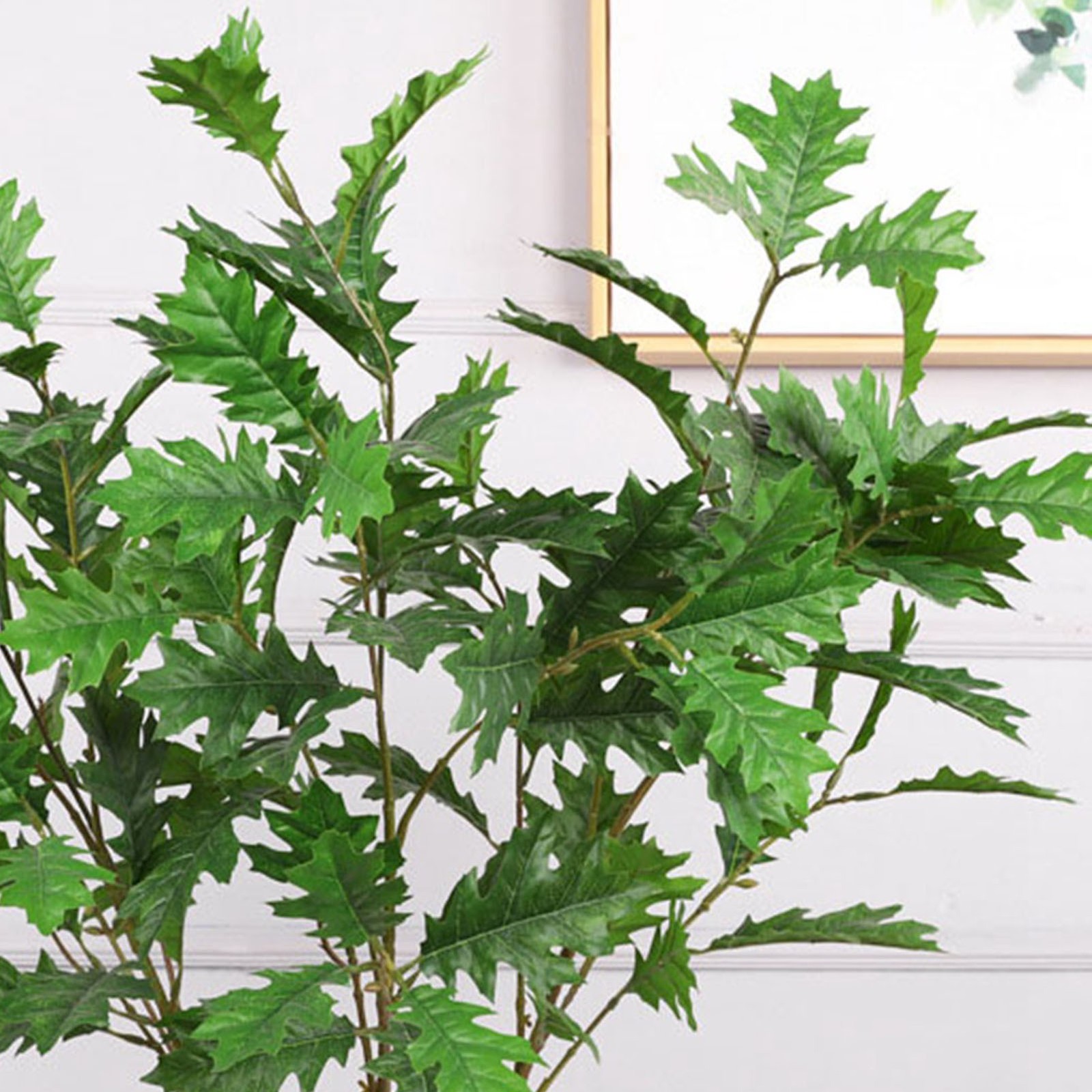 Artificial Oak Leaves Silk Fabric Leaves Iron Stem Decorative Faux Oak Leaves