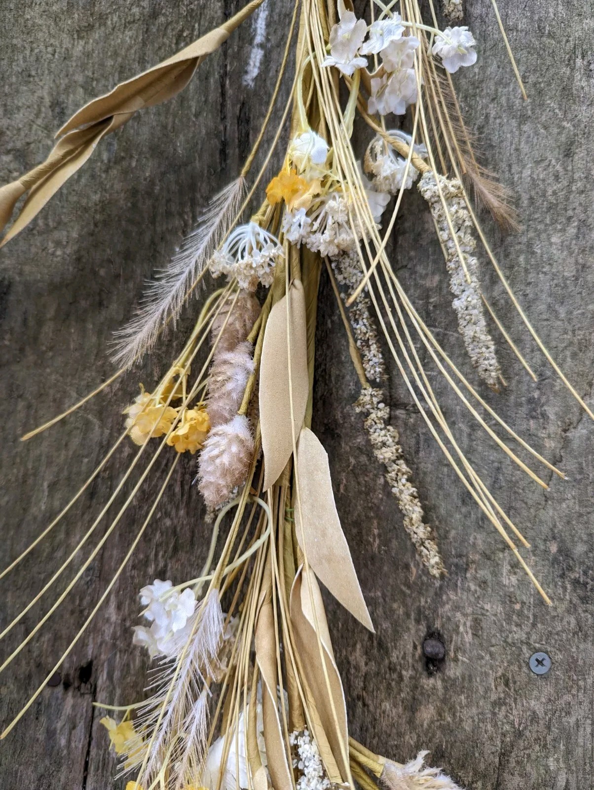 Fall Country Farmhouse EUCALYPTUS WILDFLOWER GARLAND Vine Swag Rustic Autumn