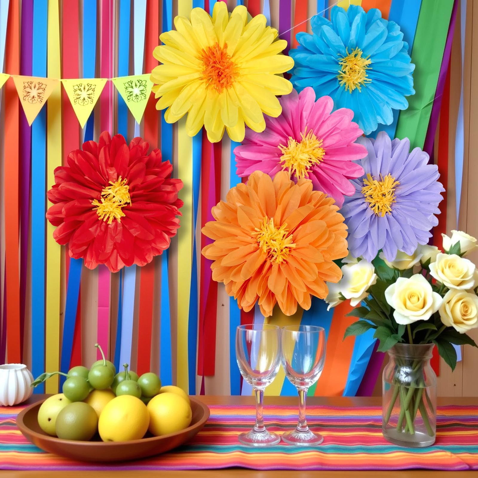 Large Paper Flowers, 20 Inch Tissue Paper Flowers Decorations for Wall, Yello…