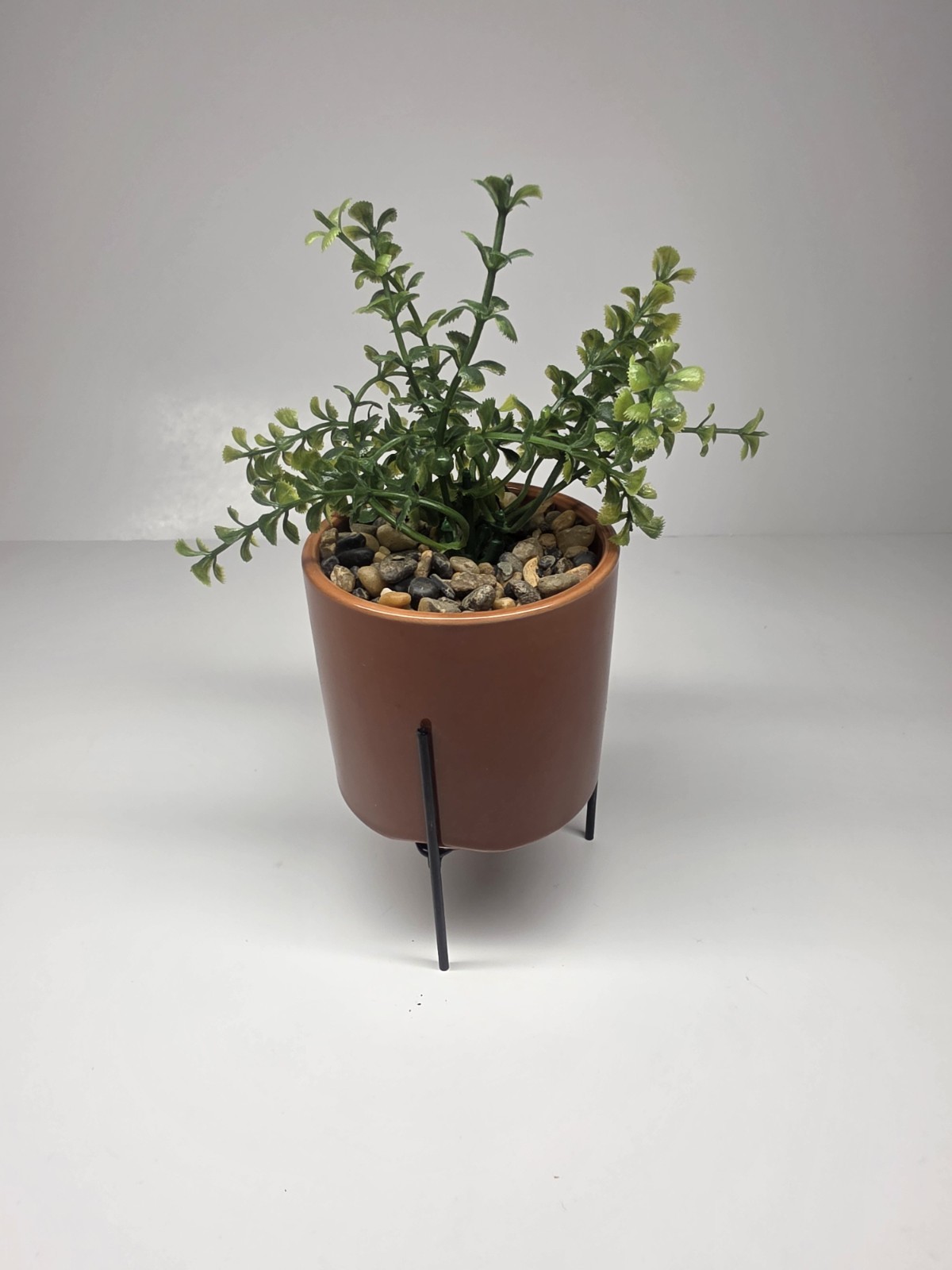 Artificial Potted Succulent Plant with Ceramic Planter And Metal Legs