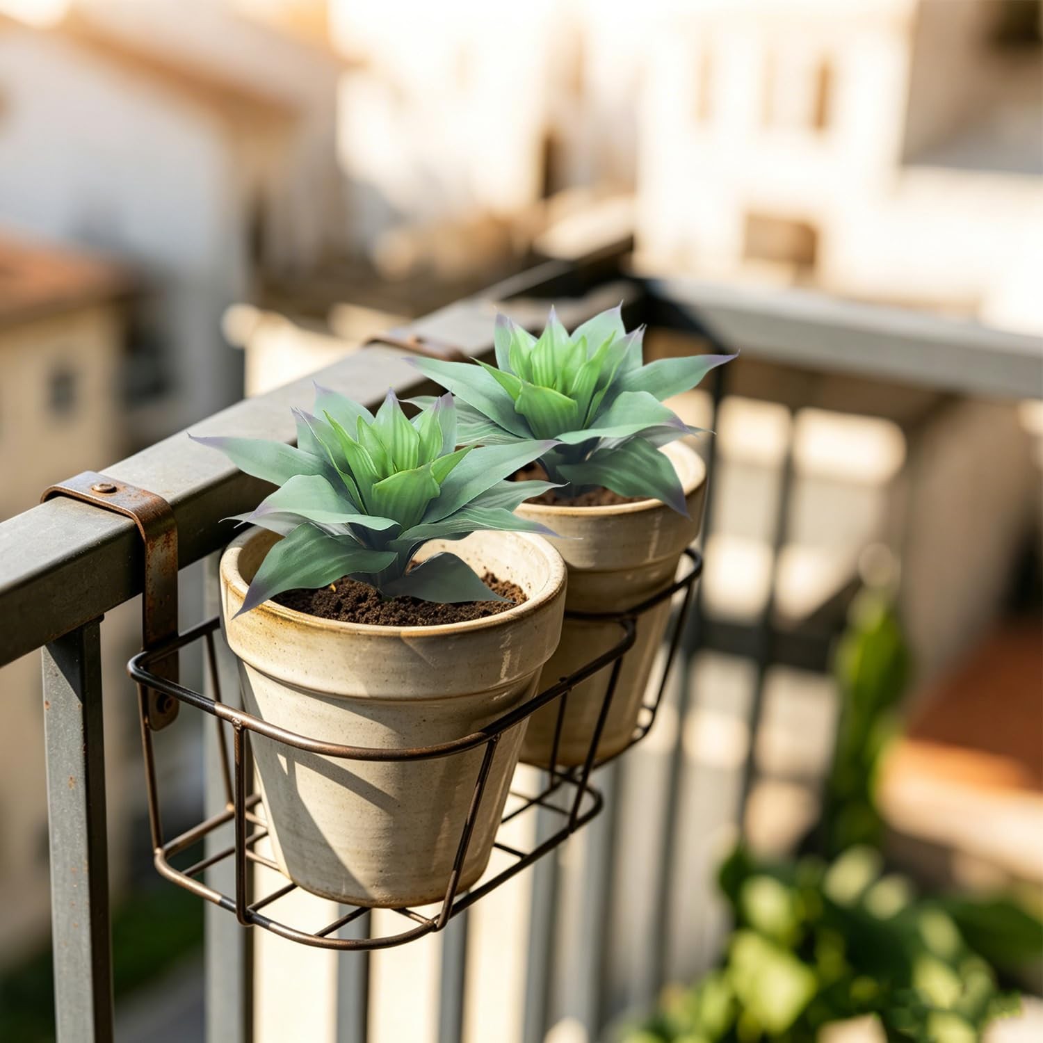2 PCS Artificial Agave Plants, 9 Inch Realistic Fake Succulents Planter Porch…
