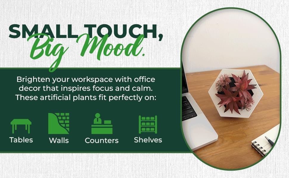 Small Vertical Faux Plant Wall Decor Accent Piece – Lightweight Plastic Frame…