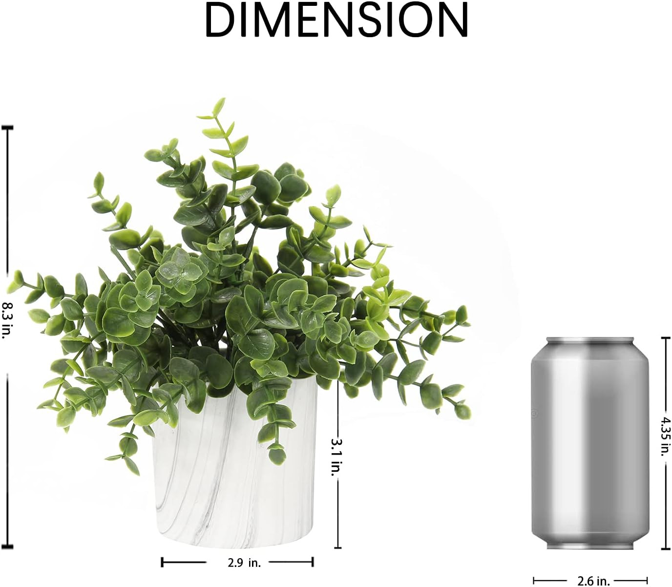 Hollyone Faux Plants Indoor Artificial Mini Potted Plants Plastic Green Plant Sm