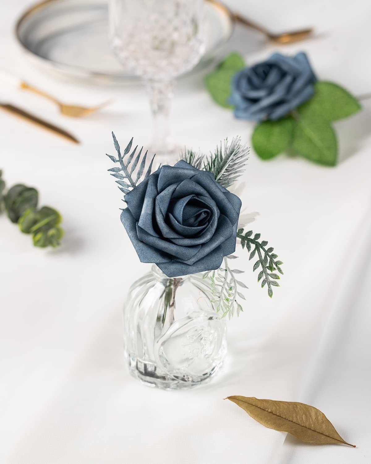 25Pcs Artificial Roses Flowers Fake Roses with Stems Real Touch Foam Flowers …