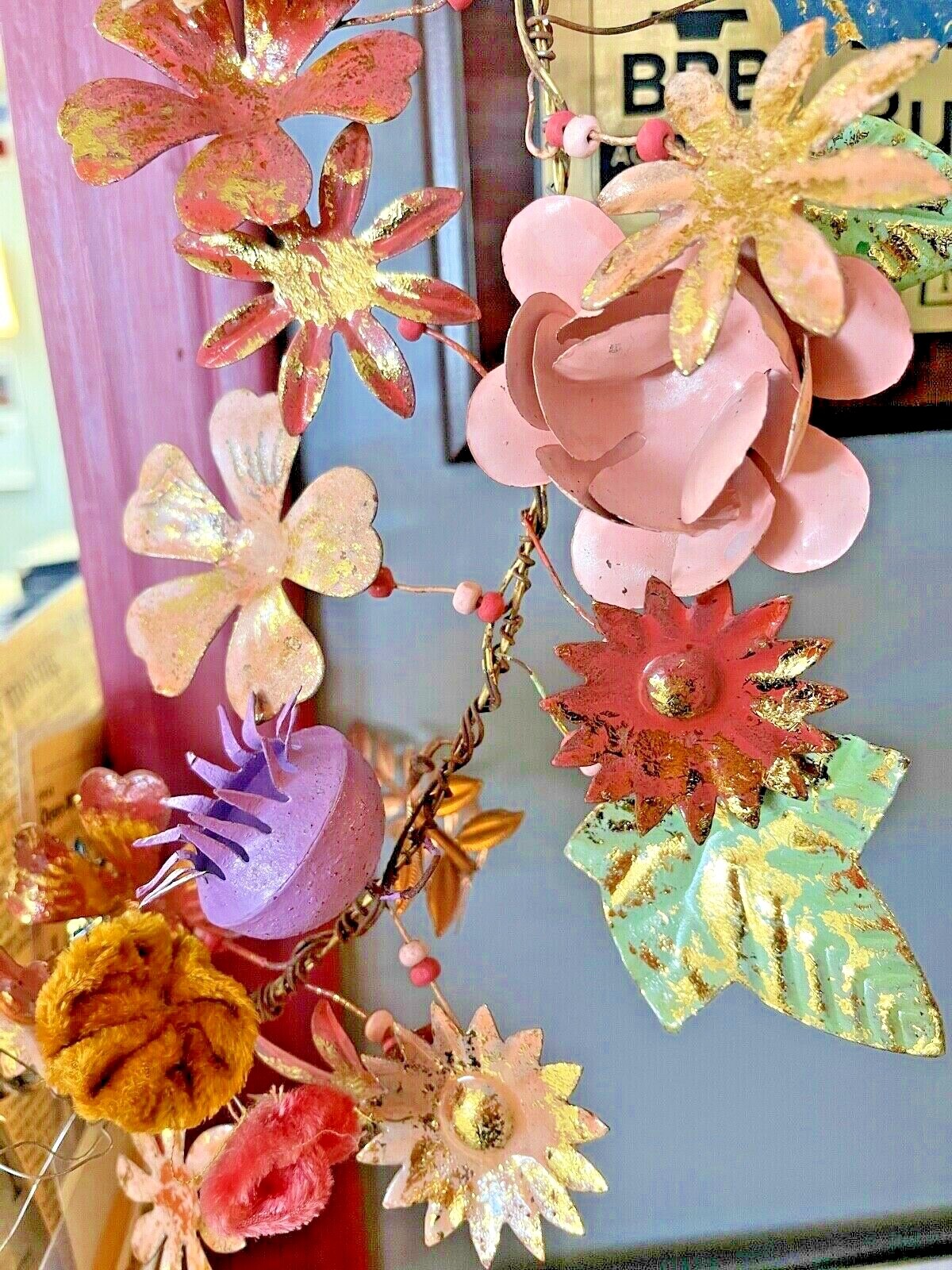 6′ METAL FLORAL GARLAND Glitterville SI0498 EVERYDAY IS A HOLIDAY! New PERFECT!