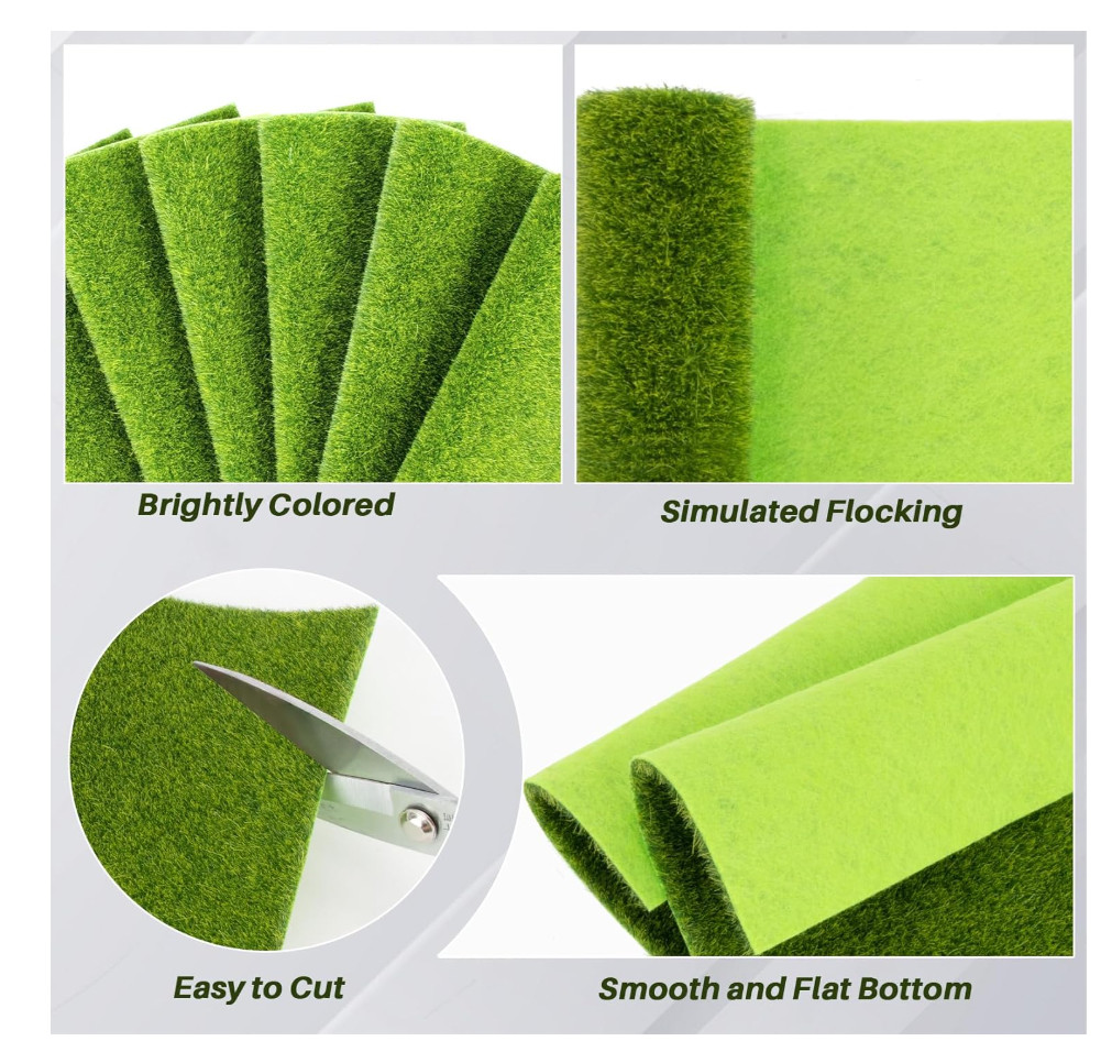 Fake Grass Decor – 6PCS Artificial Grass Faux Plastic Fairy Garden Grass