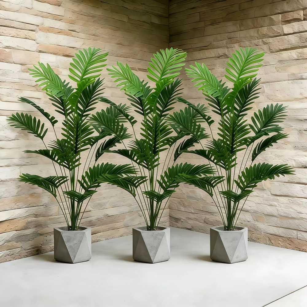 Durable 65-128cm Large Artificial Palm Tree Tropical Green Leaves Fake Plant